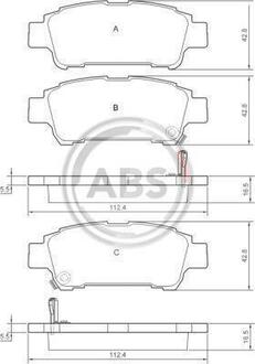 Колодки гальмівні задн. Estima/Previa/Avensis 00-06 A.B.S. 37228