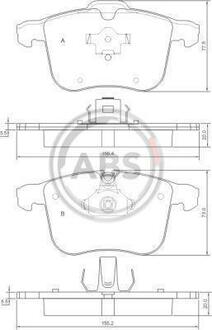 Комплект тормозных колодок, дисковый тормоз A.B.S. 37389 (фото 1)