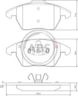 Комплект тормозных колодок, дисковый тормоз A.B.S. 37429 (фото 1)
