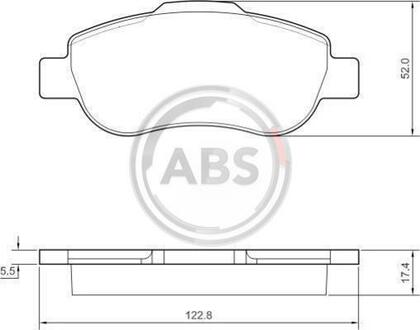 Комплект тормозных колодок, дисковый тормоз A.B.S. 37439