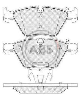 Комплект тормозных колодок, дисковый тормоз A.B.S. 37551