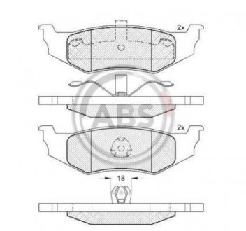 Гальмівні колодки, дискове гальмо (набір) A.B.S. 38759 (фото 1)