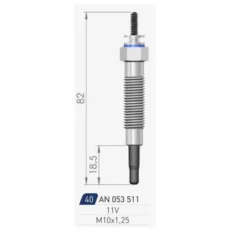MITSUBISHI Свеча накала (двойная спираль) 11V L=82mm 2,0/2,5d: Galant, Lancer, Pajero, L200/400 A-N PARTS 053 511