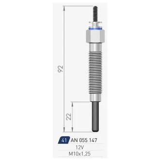 MITSUBISHI Свеча накала (двойная спираль) 12V Colt,Galant,L200,300,Lancer,Pajero I,II,Pathfinder 1.8/2.7TD 84- A-N PARTS 055 147