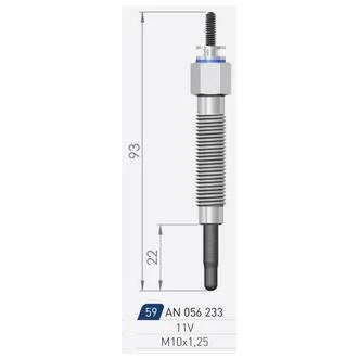 HYUNDAI Свеча накала (двойная спираль) 11V H-100,H-1,Starex,Galloper,Terracan,Kia 2.5D/TD 93- A-N PARTS 056 233
