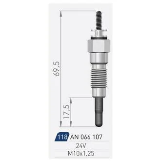 NISSAN Свеча накала (двойная спираль) 24V Patrol 3,2D -90 A-N PARTS 066 107