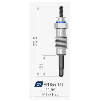 FIAT Свеча накала (двойная спираль) 11.5V Ford OpelPeugeotRenault A-N PARTS 066 146