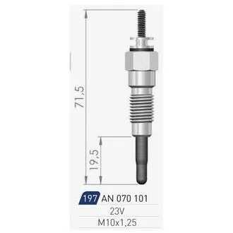 NISSAN Свеча накала (двойная спираль) 23V Patrol 3.2D/TD 79- A-N PARTS 070 101