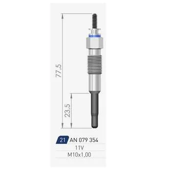 FIAT Свеча накала (двойная спираль) 11V Croma 1,9TD -96, Ducato 2,8 98-02 IVECO 2,8 Citroen 2,8D A-N PARTS 079 354