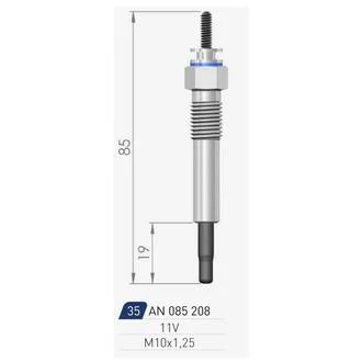 OPEL Свеча накала (двойная спираль) 12 V OPEL 1,5/1,7/3,1d ISUZU 1,5d 88-93 A-N PARTS 085 208
