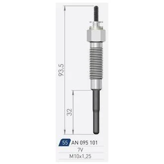 TOYOTA Свеча накала (двойная спираль) 7V 1,5/2,2/2,4/2,5D 79-89 A-N PARTS 095 101