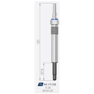 DB Свеча накала (двойная спираль) 11.5V OM604/605/606 W124/202 93- A-N PARTS 119 258