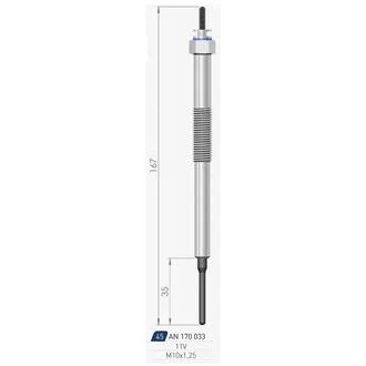 Фото 1 - mitsubishi свеча накала (двойная спираль) 11v pajero iii 3.2 d-id 00-,canter A-N PARTS 170 033 MITSUBISHI Свеча накала (двойная спираль) 11V Pajero III 3.2 D-ID 00-,Canter A-N PARTS 170 033 (фото 1)