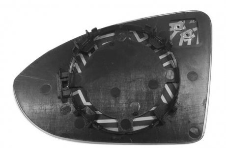 Скло дзеркала бокового виду з пiдiгрiвом, праве, асферичне ABAKUS 4060G04 (фото 1)