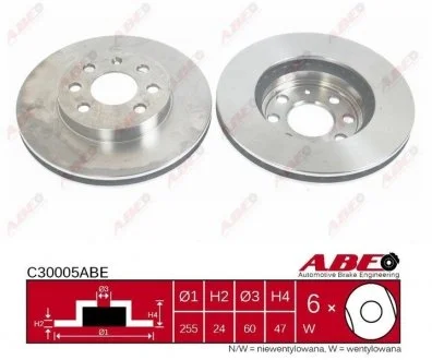 ДИСК ТОРМ ПЕРЕДН ABE C30005ABE