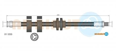 FIAT Шланг тормозной пер. ALFA 147, 156 ADRIAUTO 01.1233 (фото 1)