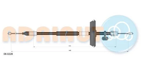Фото 1 - тросик гальма стоянки ADRIAUTO 06.0228 Тросик гальма стоянки ADRIAUTO 06.0228 (фото 1)