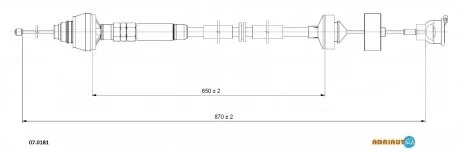 Трос сцепления CIROEN/PEUGEOT Berlingo/Partner all gear BE4R "1,6-1,9D "07>> ADRIAUTO 07.0181
