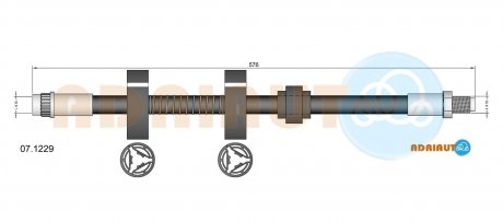 CITROEN Торм.шланг передн.XM -94 ADRIAUTO 07.1229