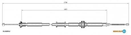 Трос гальмівний FIAT Nemo all Ds 1.4 HdiRH12/07-/Fiorino all Ds 1.3 MjRH12/07-/Bipper all D ADRIAUTO 11.0229.2