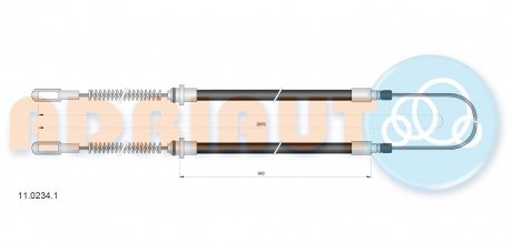 Трос гальмівний FIAT Nuovo Daily 35.8 – 35.10 – 49.12R96- ADRIAUTO 11.0234.1