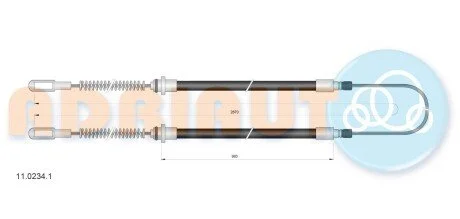 Трос тормозной FIAT Nuovo Daily 35.8 – 35.10 – 49.12R96- ADRIAUTO 11.0234.1
