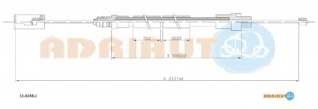 PEUGEOT Трос ручного тормоза задн. лев. 806 00- ADRIAUTO 11.0248.1 (фото 1)