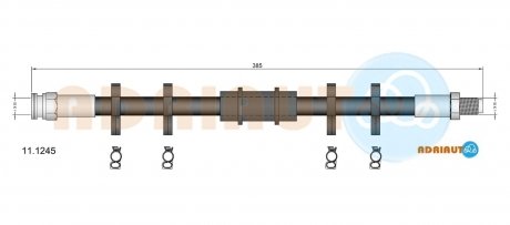 FIAT Торм.шланг передн.Fiorino -99 ADRIAUTO 11.1245