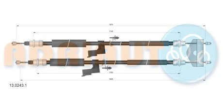Тросик гальма стоянки ADRIAUTO 13.0243.1