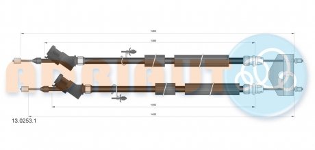 FORD Трос ручного тормоза C-Max 03- (барабан) ADRIAUTO 13.0253.1