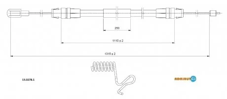 А_Трос тормозной Ford Transit 2006 ADRIAUTO 13.0278.1