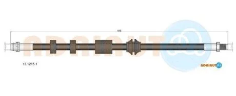 FORD шланг гальмівний перед GALAXY II 1.6-2.2 06-, MONDEO IV 1.6-2.5 07- ADRIAUTO 13.1215.1 (фото 1)