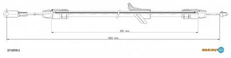 DB Трос ручного тормоза 1805/306mm Sprinter 06- ADRIAUTO 27.0259.1