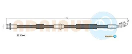 Фото 1 - nissan шланг тормозной пер. пр. primera p11 -01 ADRIAUTO 28.1206.1 NISSAN Шланг тормозной пер. пр. Primera P11 -01 ADRIAUTO 28.1206.1 (фото 1)