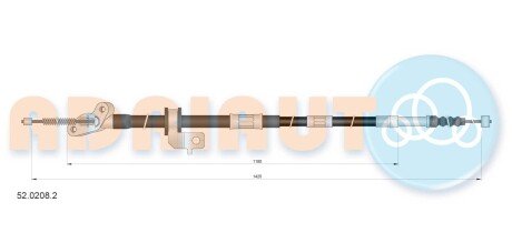TOYOTA Трос ручн.тормоза прав.Rav 4 II 00- ADRIAUTO 52.0208.2 (фото 1)
