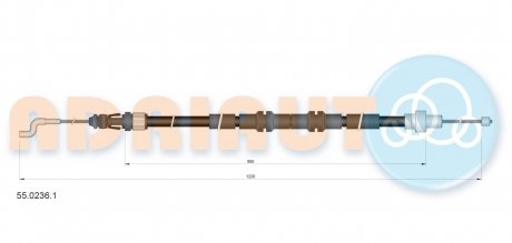 VW Трос ручного тормоза T5 (1220/950) ADRIAUTO 55.0236.1