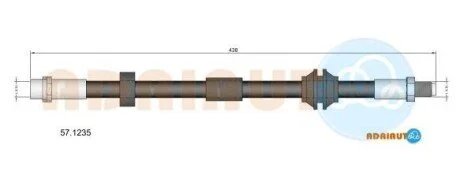 VOLVO Шланг торм. пер. C70/S40/V50 04- (16&quot; диск) ADRIAUTO 57.1235