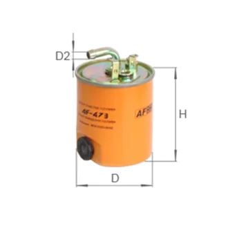 ALPHA DB Фильтр топливный H=126mm Sprinter 216/416 2.7CDI 00- ALPHA FILTER AF473