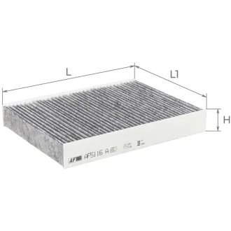 Фільтр салону (з актом вугіллям) Renault Trafic 1,6Dci 14-, Scenic 1,2-2,0L/1,5-2,0Dci 09- Альфа ALPHA FILTER AF5116a