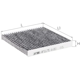 ALPHA SUBARU Фильтр салона (уголь) Justy 1,0 07-, DAIHATSU Sirion 1,0-1,5 05- ALPHA FILTER AF5175a (фото 1)