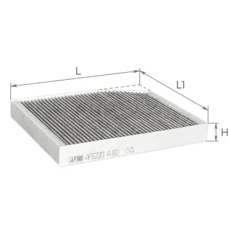 Фильтр салона (с акт углем) FORD Tourneo Custom 2012, Transit 2014, Transit Cust ALPHA FILTER AF5220a (фото 1)