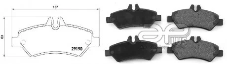 Колодки гальмiвнi,задн (- датчик) MB Sprinter, VW Crafter 2006- (BOSCH) APLUS 71196AAP