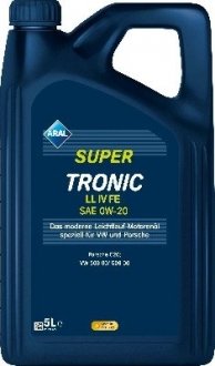 Олива SuperTronic LL IV FE 0W-20, 5л (шт.) ARAL 15F460