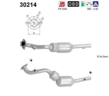 Глушник системи випуску (середній) AS 30214