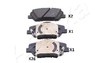Гальмівні колодки диск.передні Hyundai i30, Kia Ceed,Rio III,Sorento II 1.1CRDi-2.4i 09- ASHIKA 50-0K-K26 (фото 1)