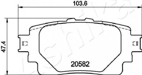 Колодки гальмівні (задні) Toyota Rav4 18-/Highlander 19- (з датчиком) ASHIKA 5102264 (фото 1)