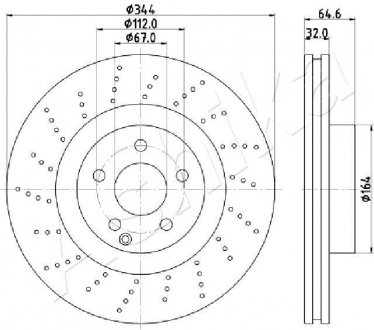 TARCZA HAM. MERCEDES SLK 11- ASHIKA 60000558 (фото 1)