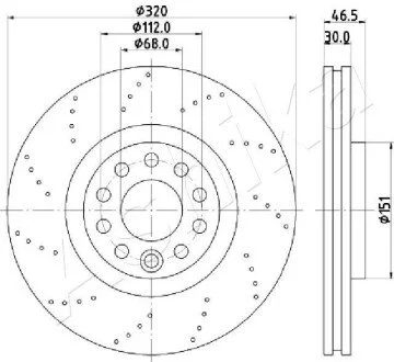 TARCZA HAM. AUDI A4 04-08 ASHIKA 60000913