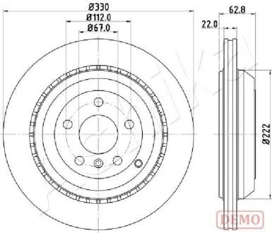 Диск гальмівний (задній) MB GL-class (X164)/M-class (W164) 06- (330x22) 06- ASHIKA 61000519C