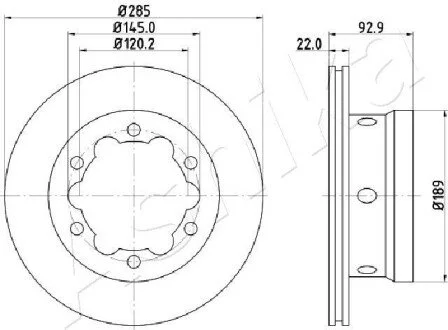 TARCZA HAM. MERCEDES SPRINTER 3-T B ASHIKA 61000528